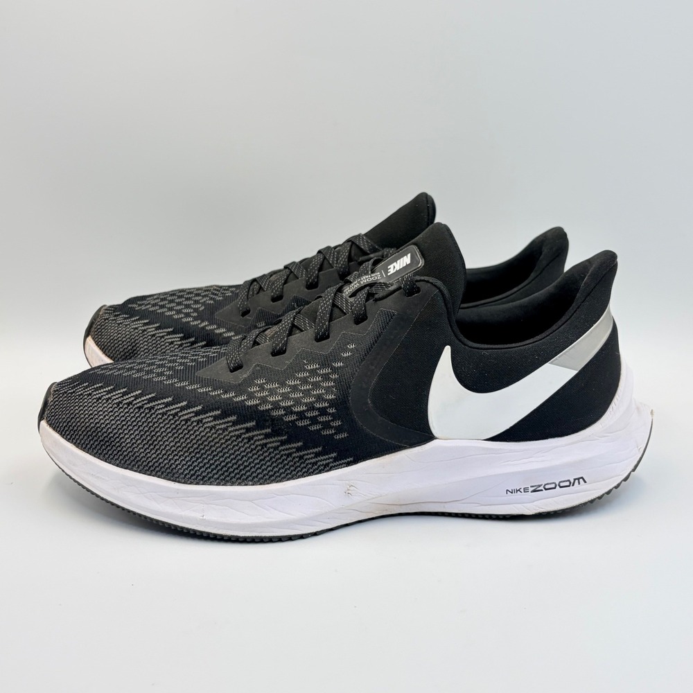 Nike Air Zoom Winflo 6 Mens Running Shoes Black White AQ7497-001 Size 11 - Picture 3 of 15